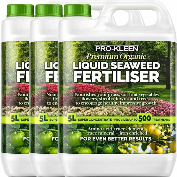ProKleen Pro-Kleen 15L Liquid Seaweed Fertiliser Ascophyllum Seaweed Extract for Grass Vegetables Fruit Flowers Shrubs Lawns Trees