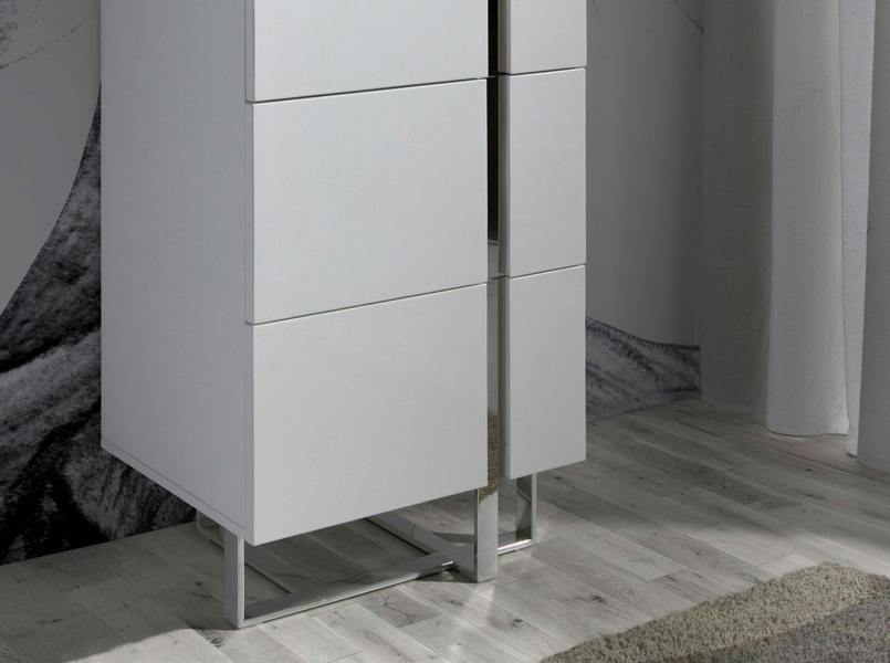 Angel Cerdá Chiffonier White Wood and Chrome-plated Steel 7018