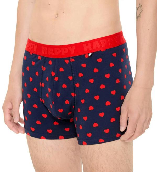Happy Socks Hearts Boxer Trunk, Navy