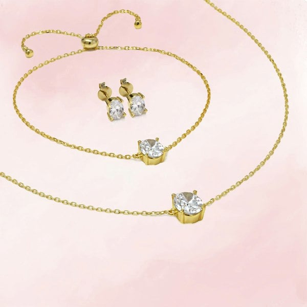 Say It With Round Gold Plated Necklace