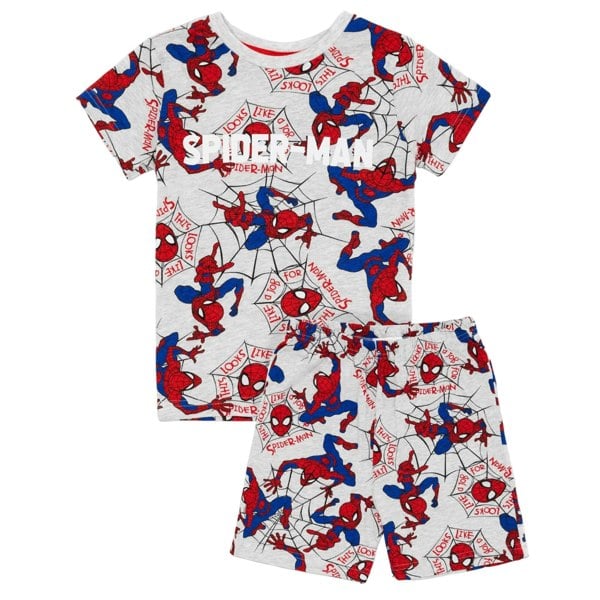 Spider-Man Boys Short-Sleeved Pyjama Set - Grey