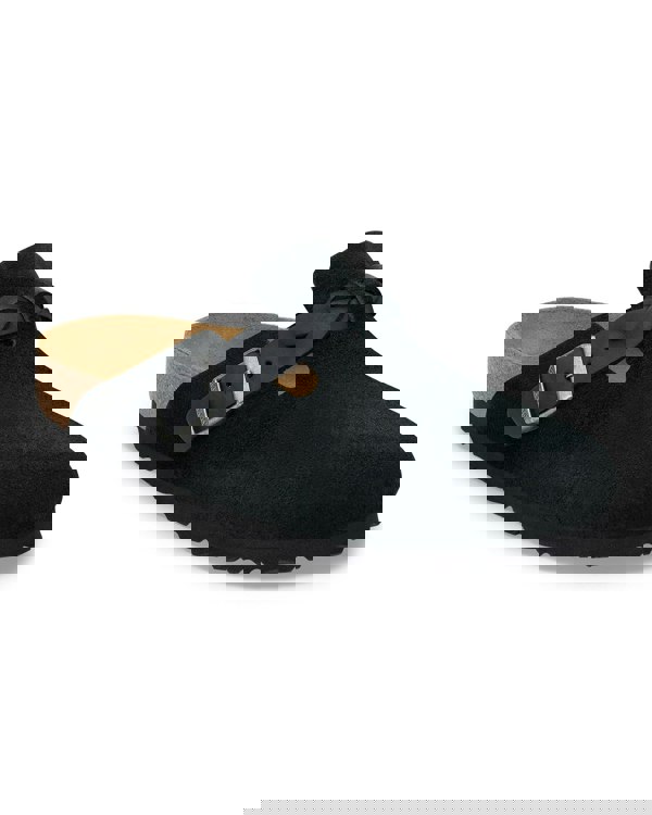 Birkenstock Boston Braided Suede Leather Womens Clogs - Black - CHO - Designer Womens Clogs