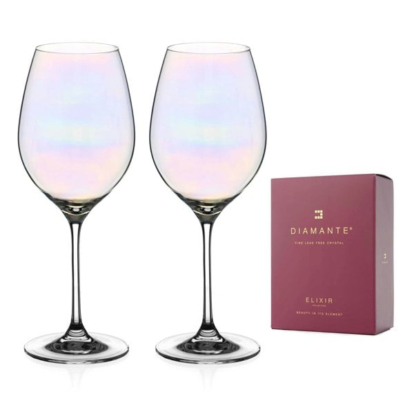 Diamante Lustre Wine Glasses - Set of 2