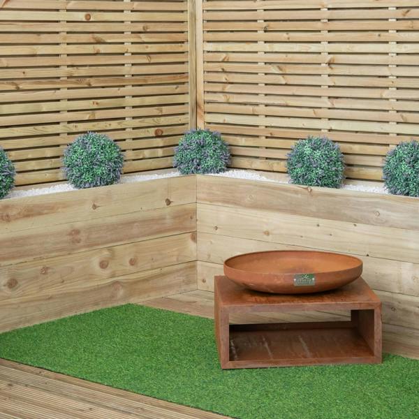 Samuel Alexander 37cm Tierra Outdoor Steel Firebowl and Log Store