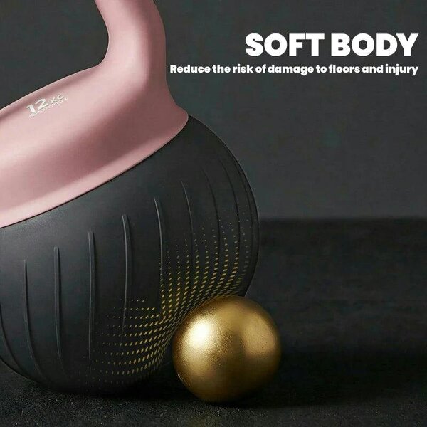 Soft Kettlebell, 12kg Kettle Bell with Anti-Slip Grip for Home Gym Weight Lifting and Strength Training