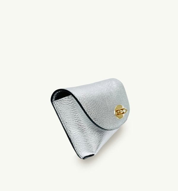 The Mila Leather Phone Bag - Silver