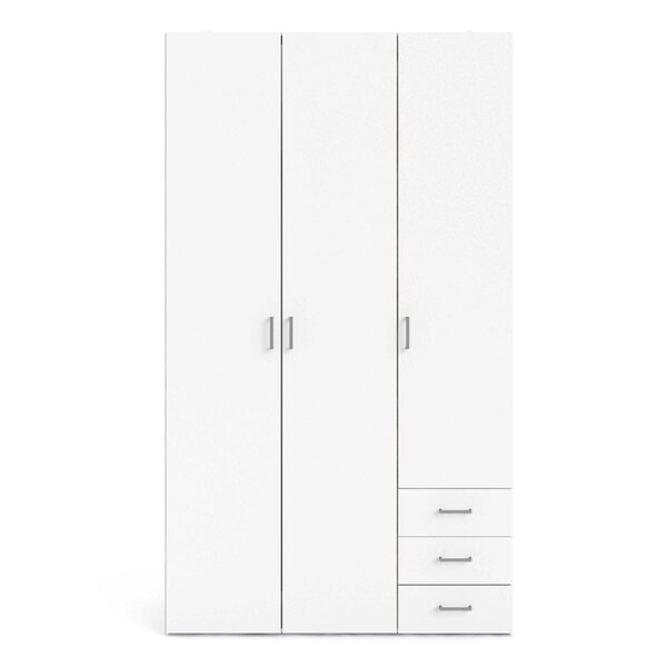 Wyld Haus Munich White Wooden 3 Doors 3 Drawers 5 Shelves