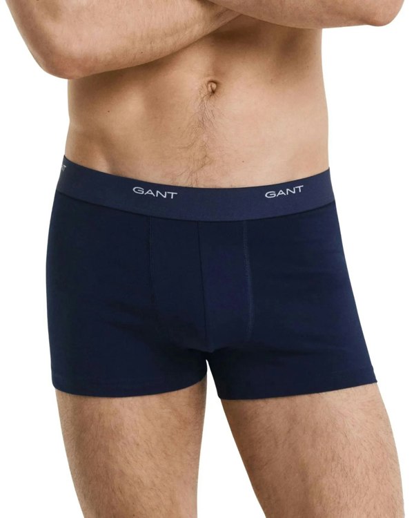 GANT 3-Pack Core Logo Boxer Trunks, Navy/White/Red