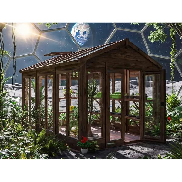 Dunster House Growzilla Wooden Greenhouse W2.4m x D3.6m / W8' x D12' with 4mm Glass and Automatic Vent Opener