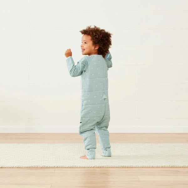 ergoPouch - Organic Winter Long Sleeved Sleep Onesie - Sage - 3.5 TOG
