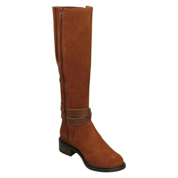 Clarks Ladies Clarks Zip Comfort Knee High Boots Maye Shine