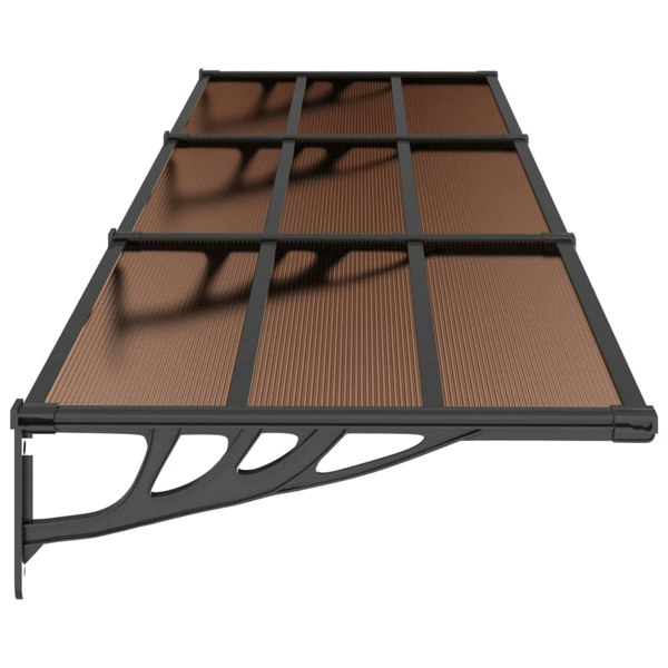 Berkfield Door Canopy Black 358.5x90 cm Polycarbonate