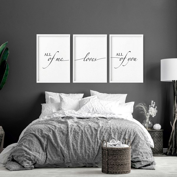 Paper anniversary gift | set of 3 wall art prints for Bedroom