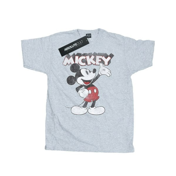 Disney Mens Mickey Mouse Presents T-Shirt - Sports Grey