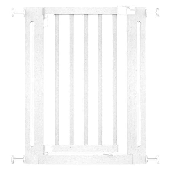 Safetots Wooden Elegance Gate, White, 63cm - 71cm, Pressure Fit Safety Gate, Baby Gate for Stairs and Doors, Easy Installation
