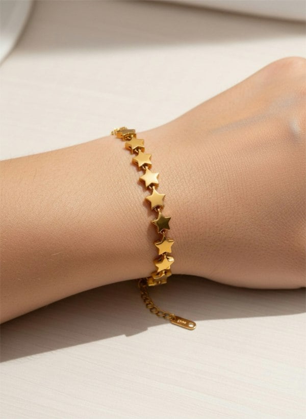 Luxe Tones Lyra Luxe 18ct Gold Plated Star Chain Bracelet