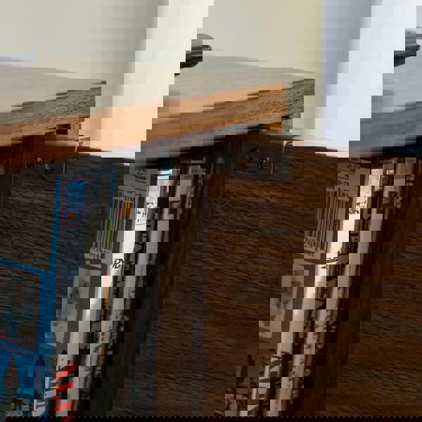 Centurion Supports PORTOBELLO Luxury Walnut Dual Compartment Storage 6-Shelf up to 65" Flat Screen TV Cabinet