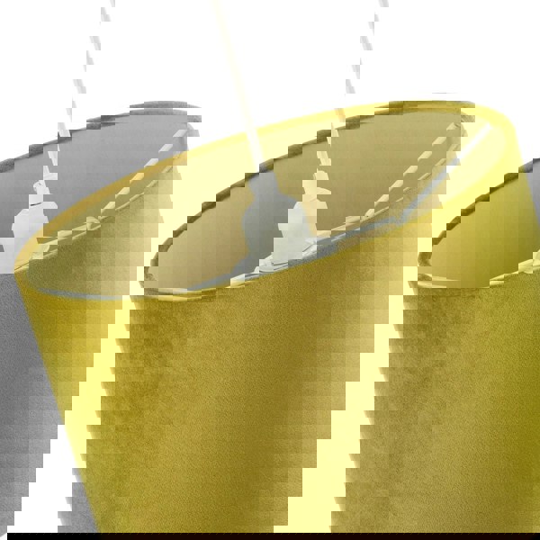 Soft Velvet Olive Green Fabric Round Lamp Shade for Table or Pendant Image 5