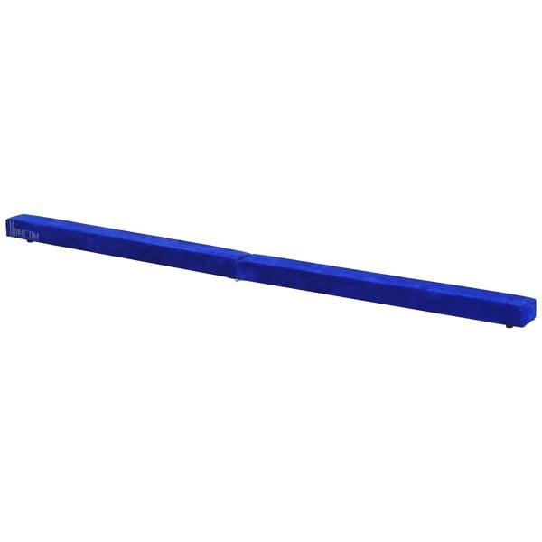 Blue folding gymnastics balance beam pad with stitched non-slip surface