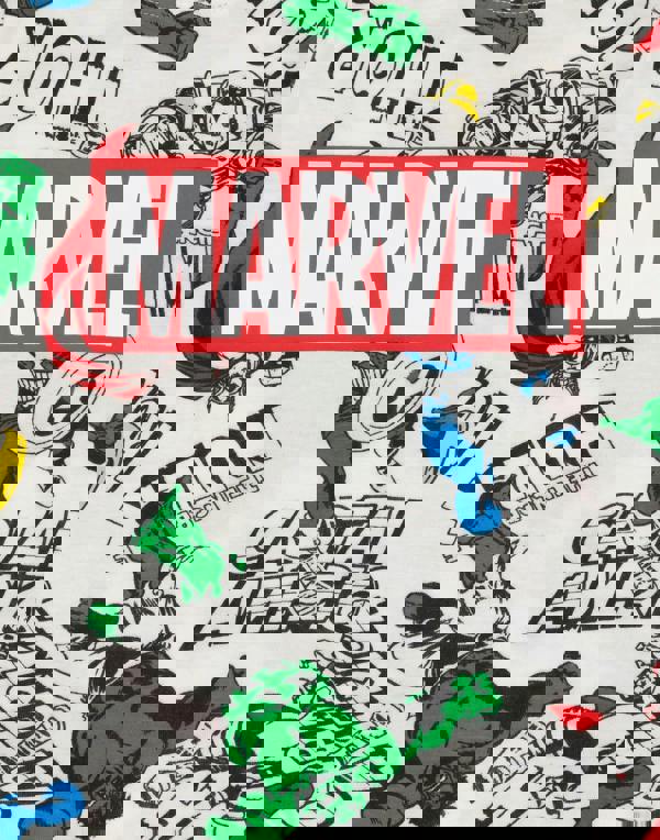 Marvel Boys White Scattered Print & Marvel Print on Top Short Sleeve Short Leg Pyjama Set