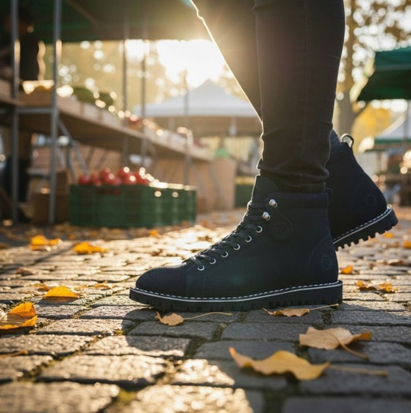 Popps 1961 MOD Mens Suede Boots Navy