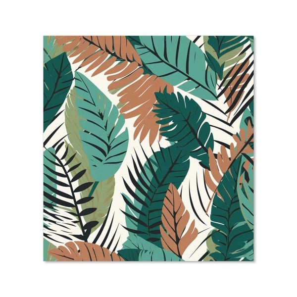 Warren Reed - Designer Tropical Floral Leaves Green Brown Kitchen Splashback