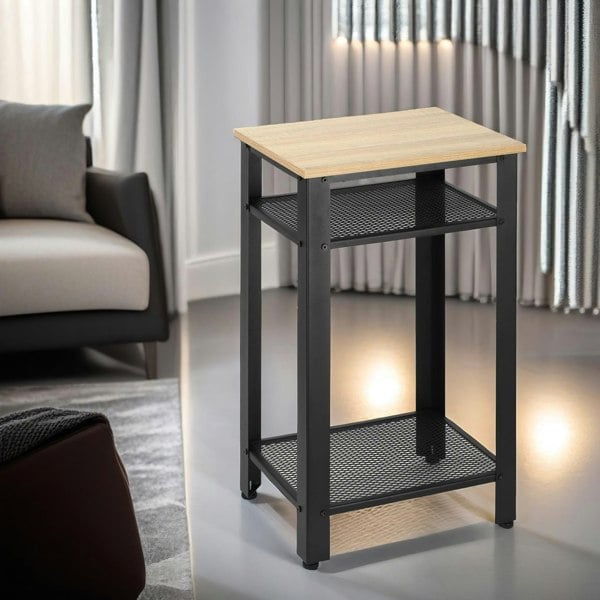 Rafaelo Mobilia 3 Tier Side Table With Mesh Shelves