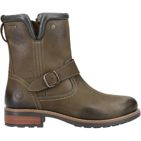 Cotswold Kinsham Leather Women's Khaki Winter Mid Calf Boots