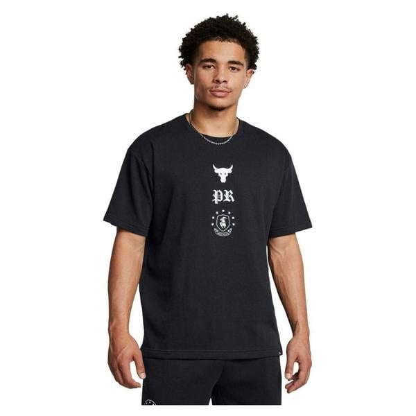 Under Armour Mens Project Rock Terrycloth T-Shirt - Black - 