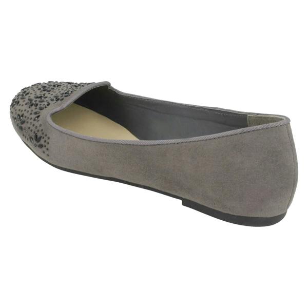 Spot On Ladies Spot On Flat Slipper Cut Ballerinas