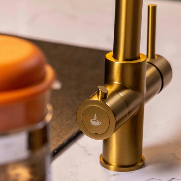 Flode Kyld 4 in 1 Instant Boiling & Cold Water Tap with Filtered Chilled Water |  Brushed Gold Finish