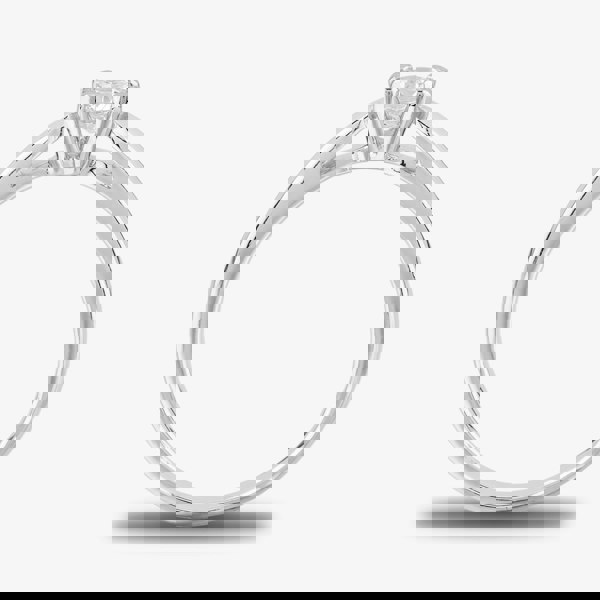 Starbright Silver 4mm Four Claw Round Cubic Zirconia Ring R6025(4M) 3A