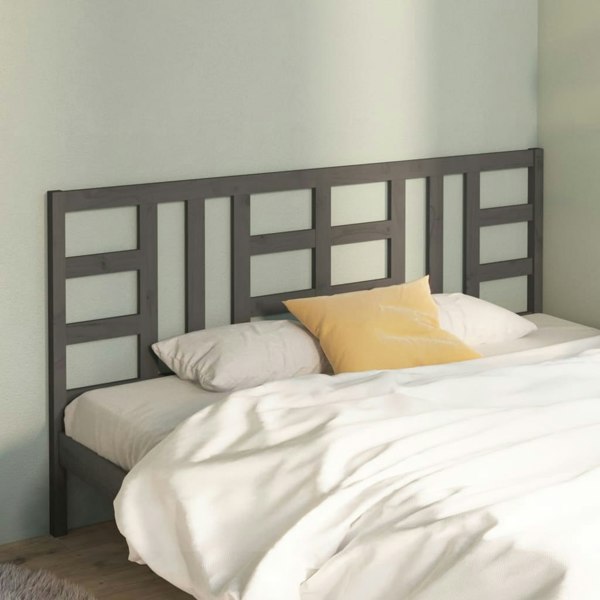 Berkfield Bed Headboard Grey 206x4x100 cm Solid Wood Pine