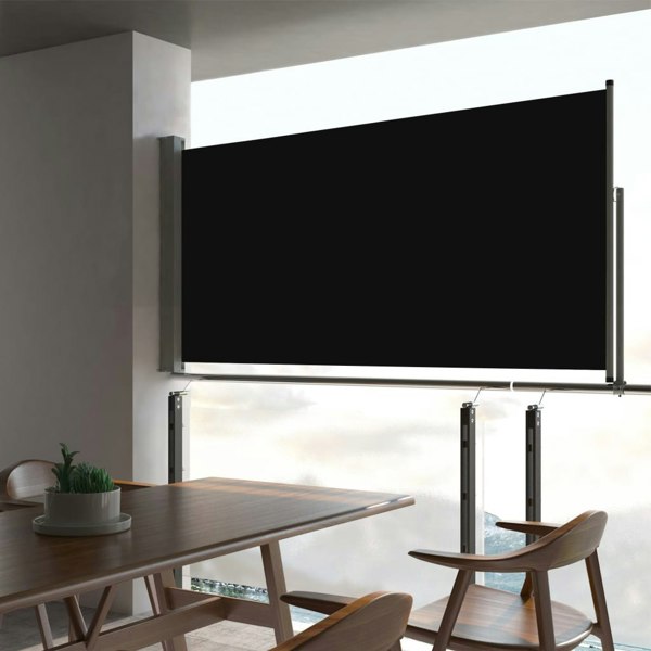 Berkfield Patio Retractable Side Awning 80x300 cm Black