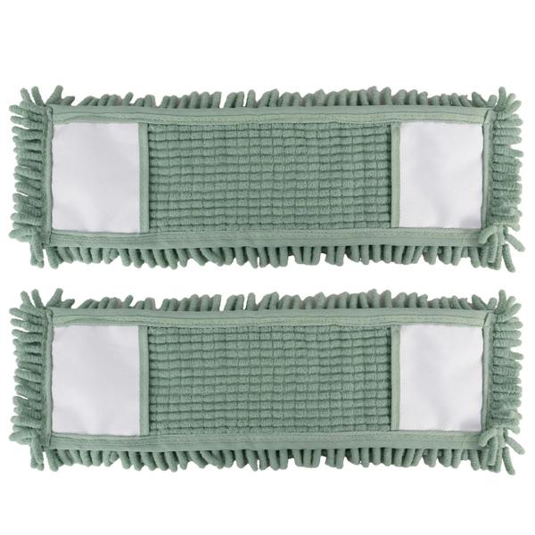 JVL Chenille Mop Replacement Cleaning Pad - Green x 2