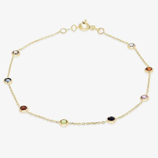 T. H. Baker 9ct Yellow Gold Multi Coloured Cubic Zirconia Bracelet 1.29.1962