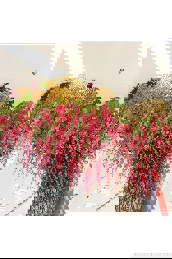 Living and Home 12 Pcs Hanging Artificial Wisteria Vine for Wedding Decoration