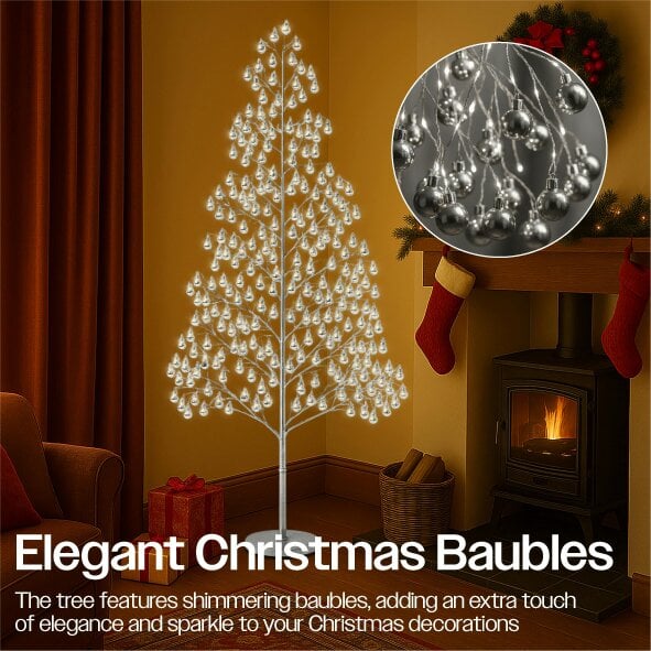 Scotts of Stow Xmas Haus  Outdoor LED Christmas Tree Balls Festive Light