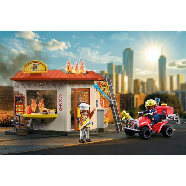 Playmobil Fire Quad with Burger Shop - 72195 Playset