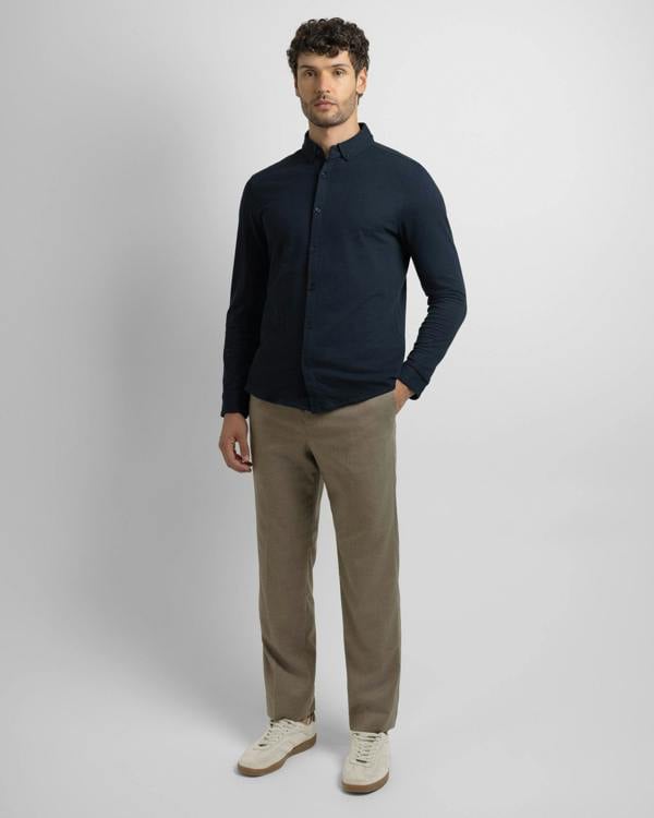 Steel & Jelly Textured Long Sleeve Jersey Shirt