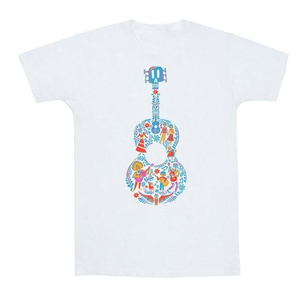 Disney Mens Coco Guitar Pattern T-Shirt - White