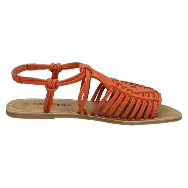 Leather Collection Ladies Leather Collection Flat Strappy Sandals F00159
