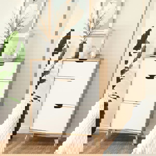 Furniture To Go Ikast Chest 3 Drawers in Jackson Hickory and White