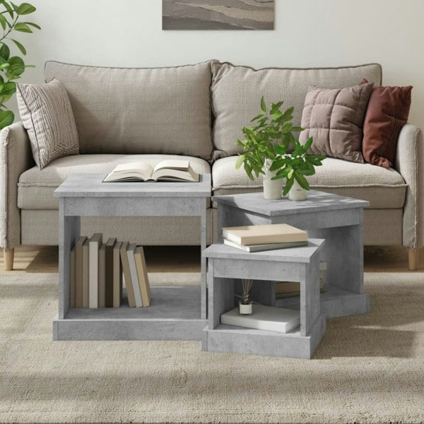 Berkfield Nesting Tables 3 pcs Concrete Grey Engineered Wood
