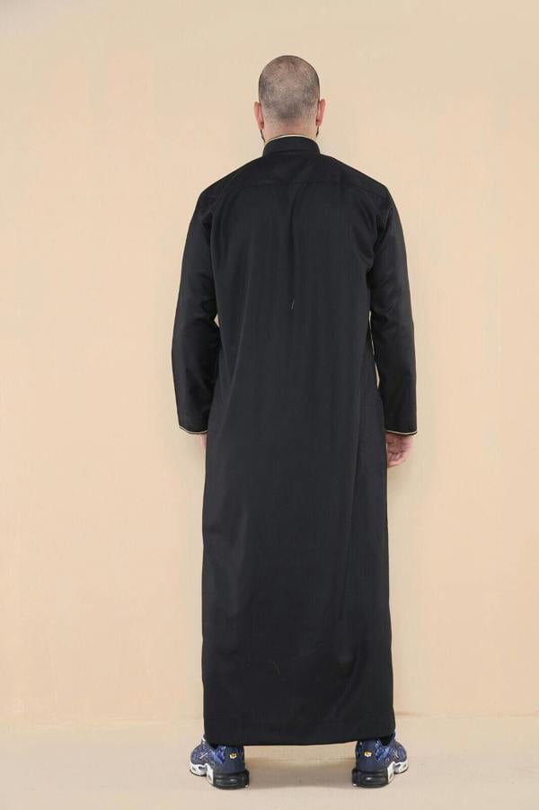 Infinity Leather Mens Thobe Jubba Emirati Islamic Arabic Eid Embroidery Kaftan Jubbah Robe