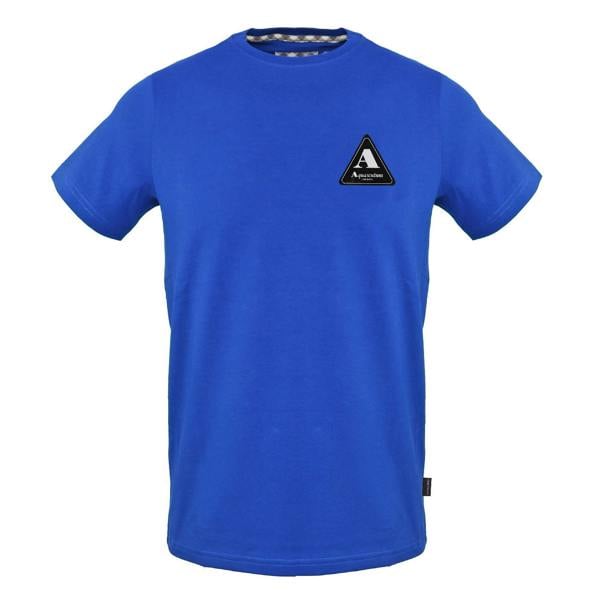 Aquascutum Mens Patch Logo Regular T-Shirt - Sky - 