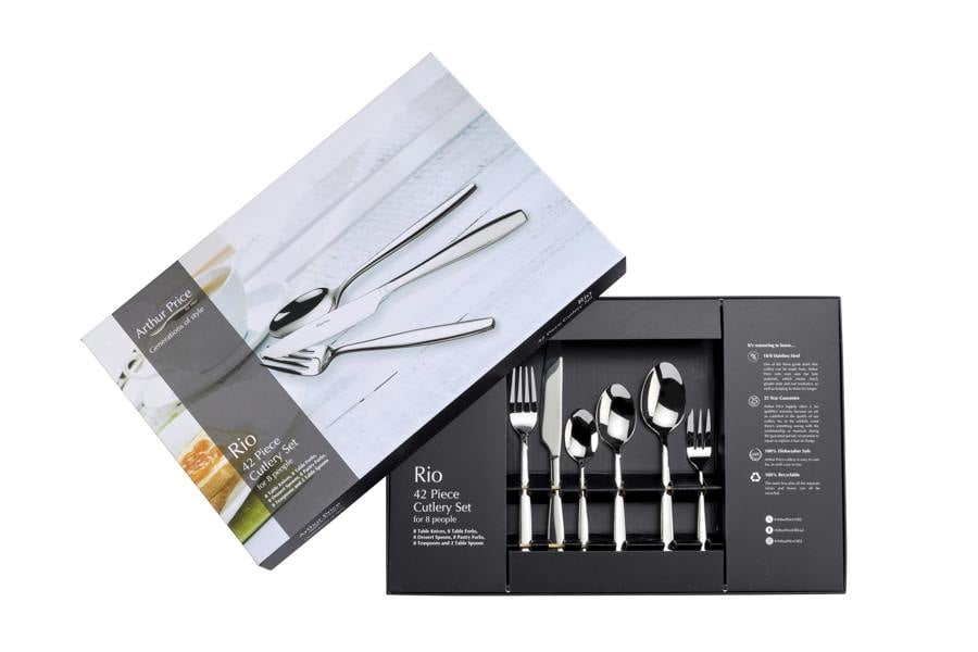 Arthur Price 'Rio' Stainless Steel 42 Piece 8 person Gift Boxed Cutlery Set