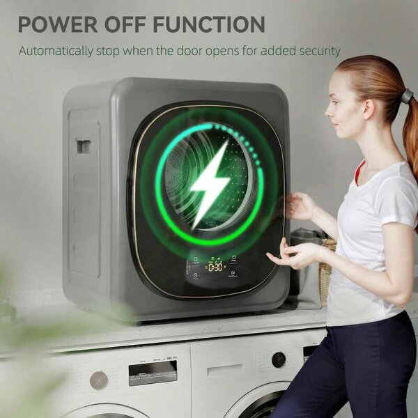 4kg Vented Tumble Dryer with 5 Drying Mode, 800W Compact Freestanding Front Tumble Dryer, Grey