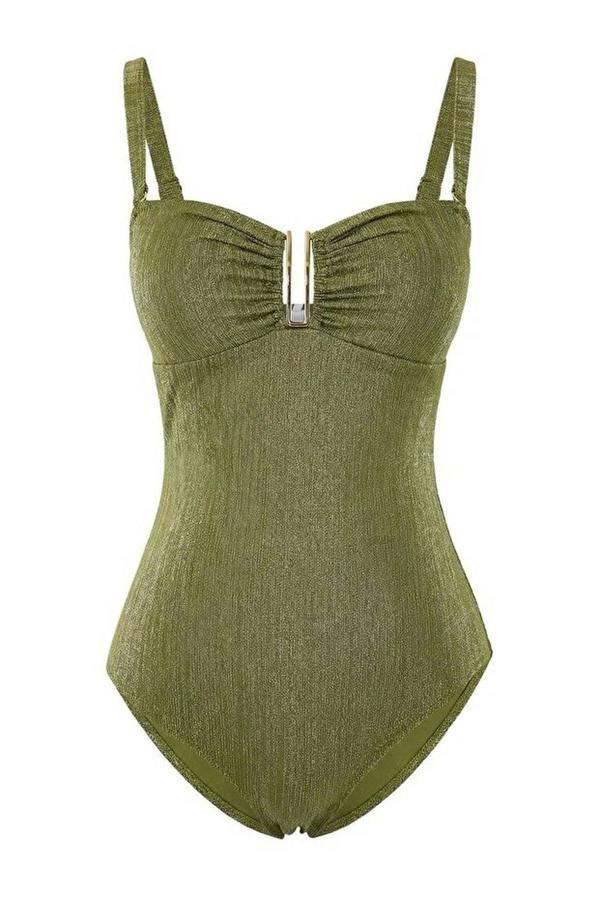 WOVCOR Strapless Regular Swimsuit with Glitter Accessories
