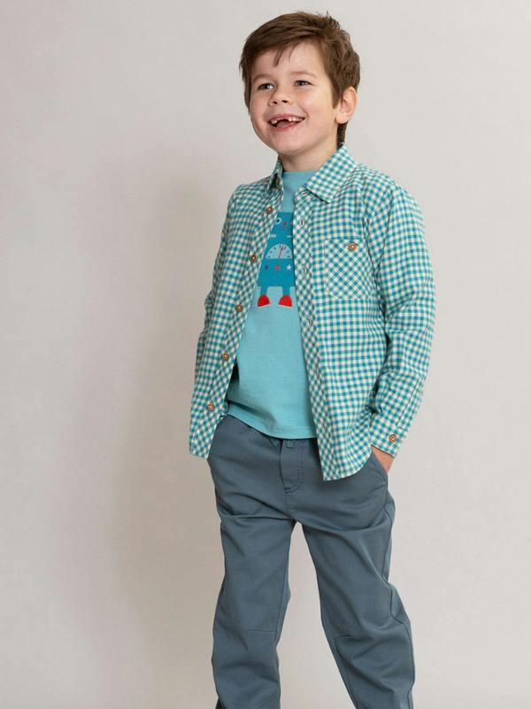 Kite Boys Organic Ocean Check Shirt